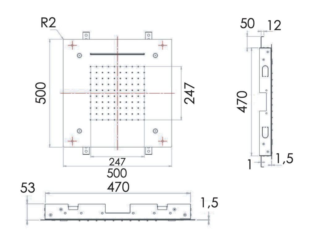 Фото Верхний душ потолочный 50 см Remer INOX SS357SFS50NC