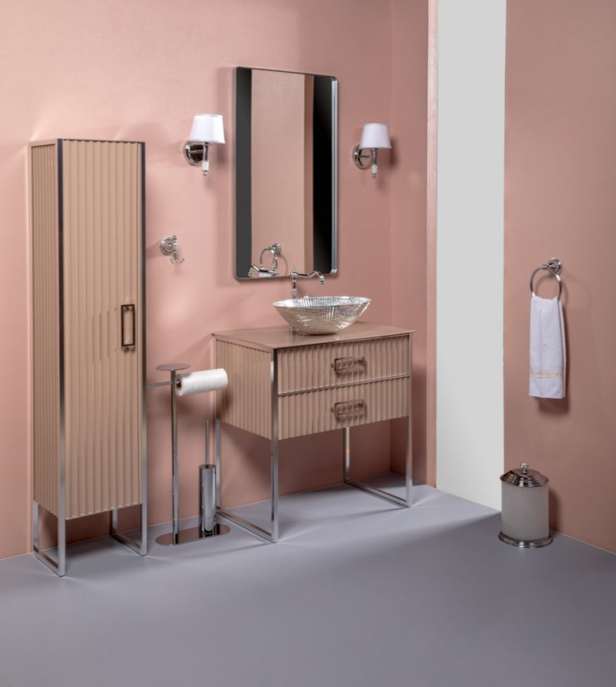 Фото Armadi Art 853-080-CP Столешница стекло 80см прямая CAPPUCINO