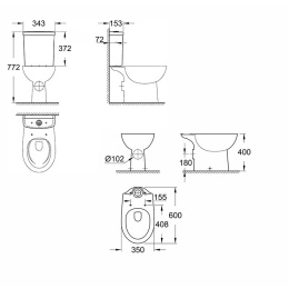 Grohe Bau Ceramic 39428000 Унитаз напольный стандартный