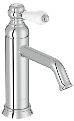 Фото Смеситель Jacob Delafon Louise E24360-CP для раковины, без донного клапана, хром/белый