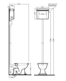 Механизм смыва Kerasan Waldorf 754691 золото