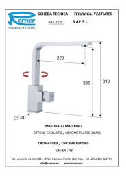 Смеситель Remer для кухни RR S42U