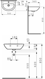 Фото Раковина Laufen Pro B 8.1595.3.000.104.1, 50*36 см