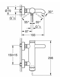 Смеситель Grohe Essence New 33624GL1 для ванны и душа, холодный рассвет глянец