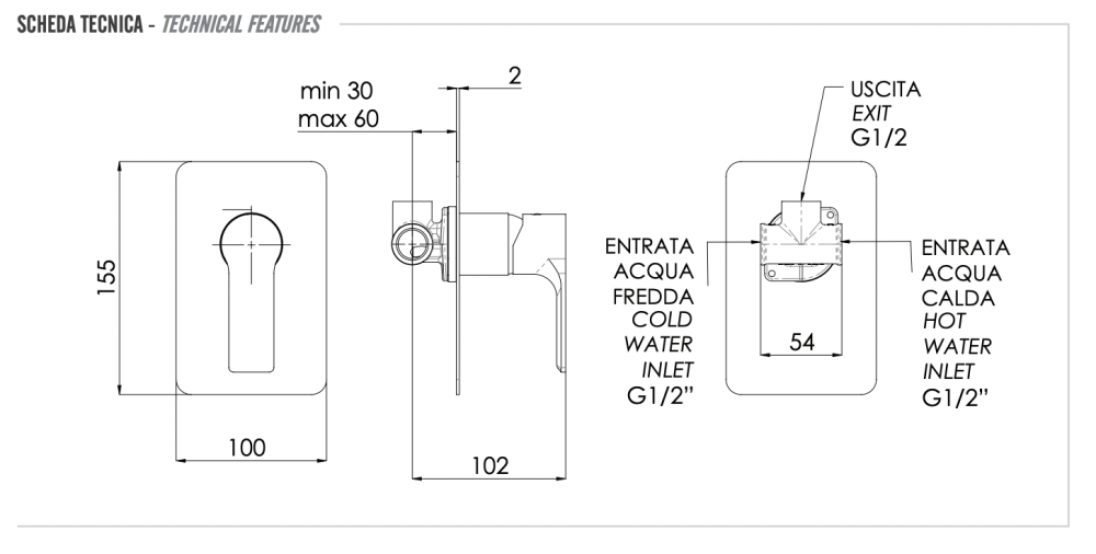 Фото Смеситель для душа Remer Energy EY30L
