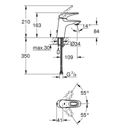 Grohe Eurostyle 23566003 Смеситель для раковины, стандартный