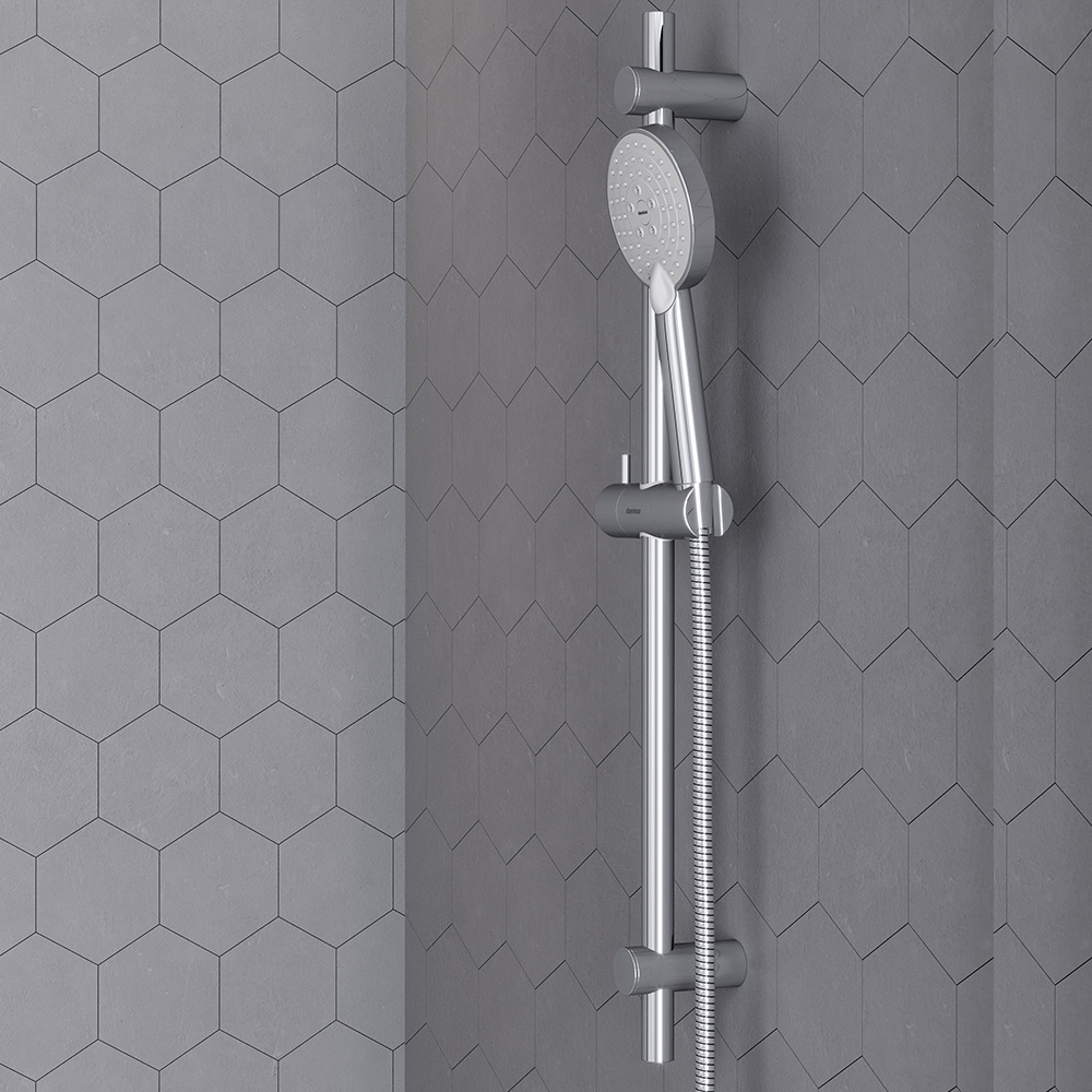 Фото RedBlu by Damixa 409007700 Origin Bit, набор 3 в 1: смес. д/умывальника, смес. для ванны/душа, душ. 