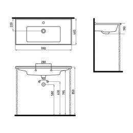 Раковина Bien Neptun NPLK10001FD1W3000 100 x 46.5 x 19 см мебельная, белый
