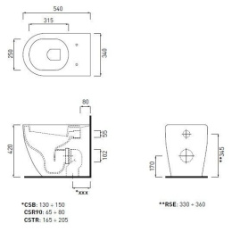 Cielo Smile SMVASTR + MABX Унитаз напольный-пристенный в комплекте с керамической полкой (белый)