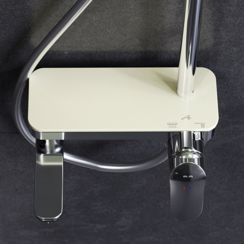 Фото Душевая система AM.PM Like F0780700 стойка с тропическим душем, смесителем, изливом, хром