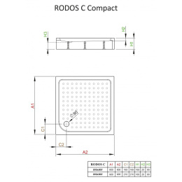 Акриловый поддон для душа Radaway Rodos C Compact 80x80x17 белый 4K88155-04