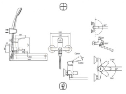 Фото Смеситель для ванны длинный излив Bravat Eco, черный (F6111147BM-LB)