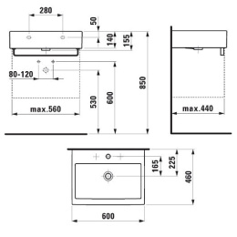 Фото Раковина Laufen Living City 8.1743.3.000.104.1 на столешницу, 60*46 см