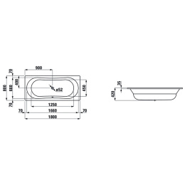Ванна встраиваемая Laufen Thallium 180x80 2.2509.3.000.040.1 прямоугольная