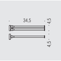 Colombo Design PLUS W4913.GL - Держатель для полотенца 34 см, двойной (графит полированный)