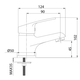Фото Смеситель для умывальника Milardo Simp (SIMSB00M01)