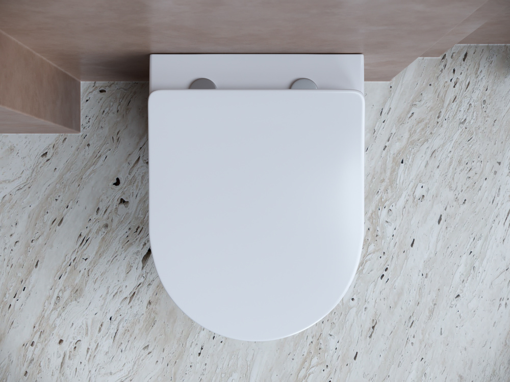 Подвесной унитаз Ceramicanova Balearica CN6000 с микролифтом, безободковый Белый