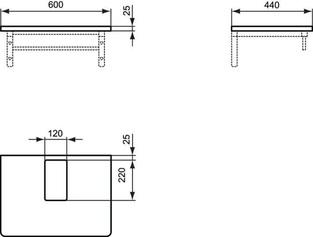 Столешница для подстолья T7805WG Ideal Standard SoftMood