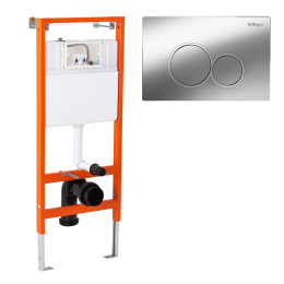 Фото Инсталляция для подвесного унитаза в комплекте с клавишей смыва BelBagno BB097SET.R.CR