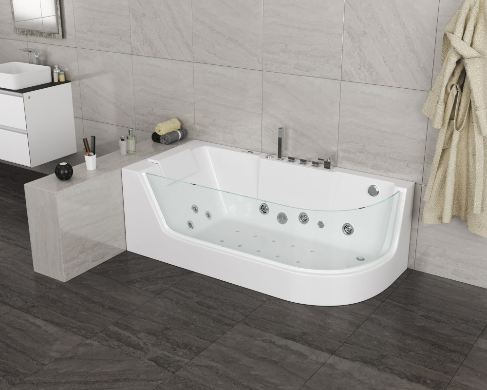 Ванна гидромассажная 170х80 Grossman (GR-17000L) белый глянцевый