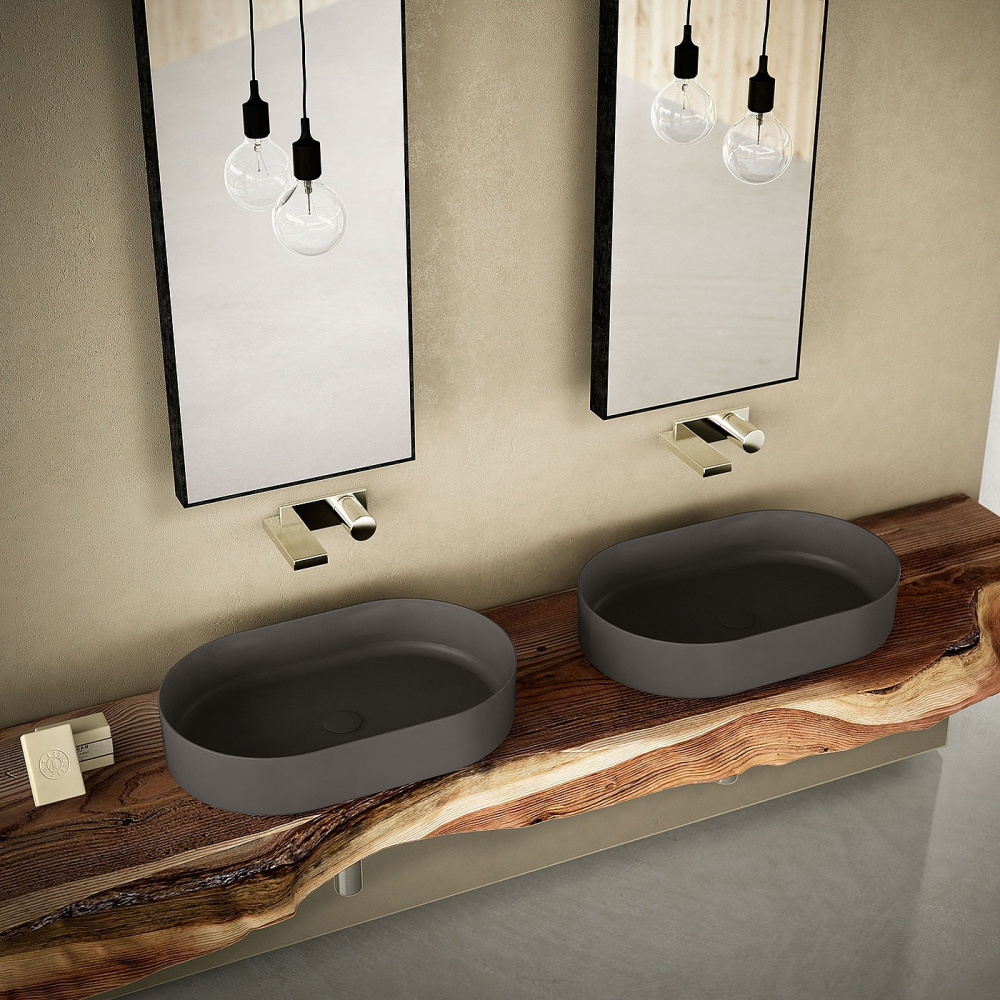 Ceramica CIELO Shui Comfort SHCOLAO60 FN - Раковина накладная на столешницу 60*38 см (Fango)