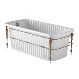 Фото Migliore Olivia 24378 Ванна 174x83хH66 см, панель белая, консоль, слив/перелив бронза