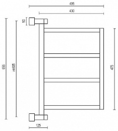Фото Полотенцесушитель водяной Margaroli Brezza 700 7004704CRN, высота 65.6 см, ширина 49.5 см, хром