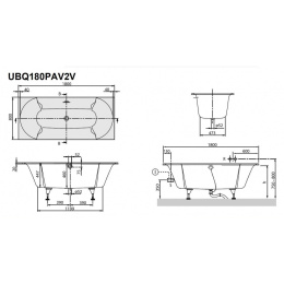 Квариловая ванна 180*80 Villeroy&Boch Pavia (UBQ180PAV2V-01) alpin