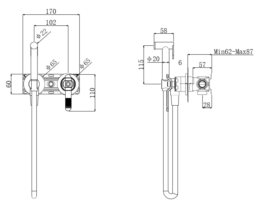 Фото Гигиенический душ Bronze de Luxe 1760'S Loft (3253CC) хром