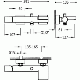Фото Смеситель для ванны с душевым набором Tres Project 21117001BM белый матовый