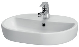 Раковина встраиваемая: CASPIA 60 OVAL 1 отв., овальная, белый, Сорт1 Cersanit UM-CAS60/1-O