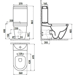 CREAVIT DREAM DR310.00100 Чаша унитаза