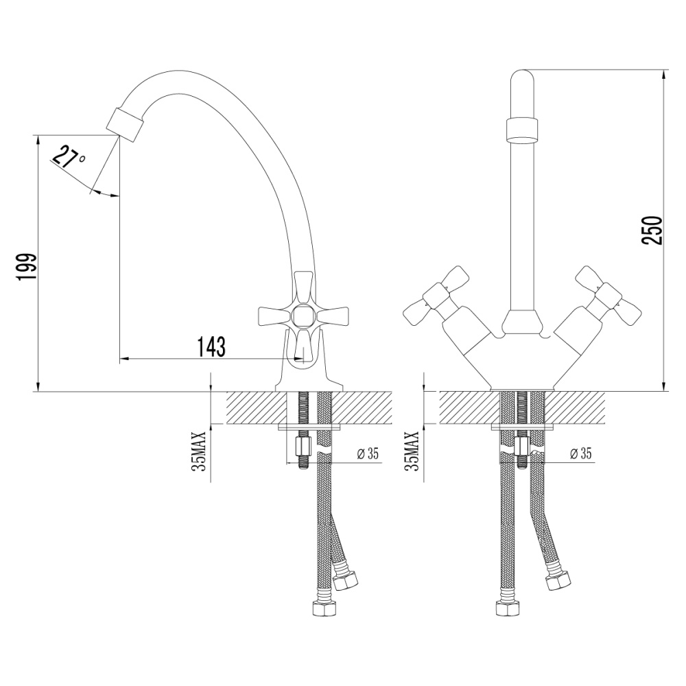 Смесители для кухни Смеситель для кухонной мойки Lemark Benefit (LM2504C) хром