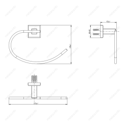 Фото MELANA 862 Держатель для полотенца сатин хром MLN-862009