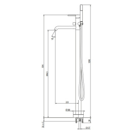 Gattoni Circle Two 9108/91C0 Смеситель для ванны напольный 994 мм