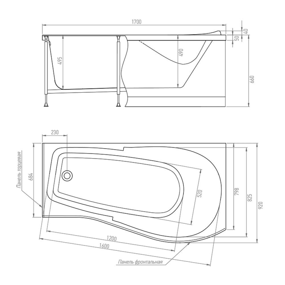 Фото Акриловая ванна 170x92 Timo (VINO1792R)