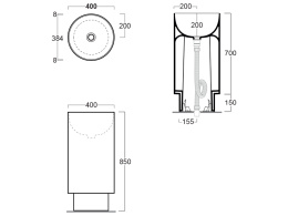Раковина напольная выпуск в пол SIMAS PO.MO PO 08