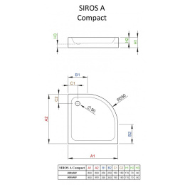 Акриловый поддон для душа Radaway Siros A Compact 90x90x17 белый SBA9917-2