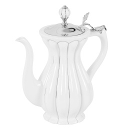 Фото Migliore Olivia 24925 Кувшин керамика белая с декором платина крышка хром