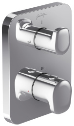 Смеситель термостатический Jacob Delafon Hybrid E75389-CP, для ванны и душа, внешняя часть