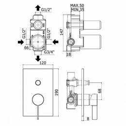Фото Смеситель для душа Paffoni Rock RO015CR Хром