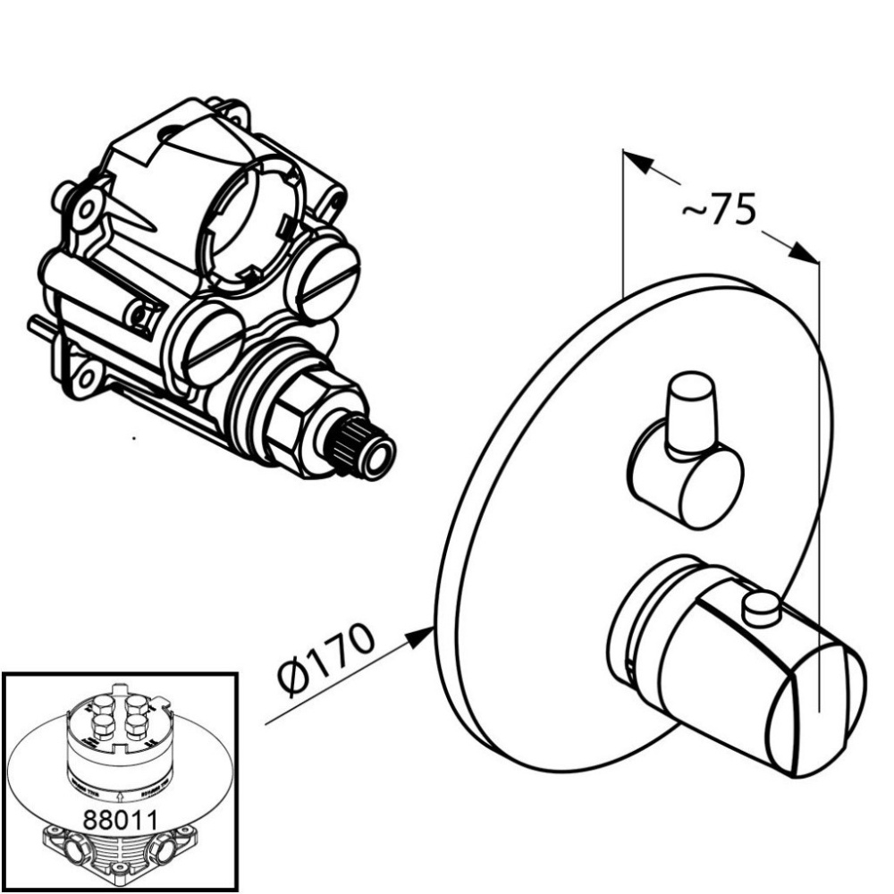 Фото Термостат для душа Kludi MX (358350538) хром