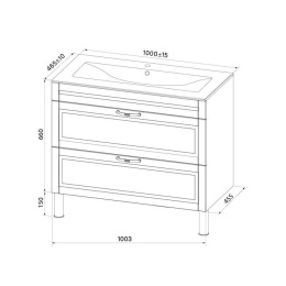 Тумба с умывальником IDDIS Oxford 100 см (OXF10W1i95K)