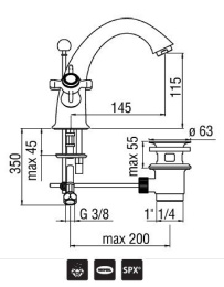 NOBILI Ritz RI49118/6BR Смеситель для раковины (бронза)