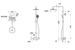 Душевые системы Душевая колонна с термостатическим смесителем Bravat (F939114BM-A2-RUS) черный