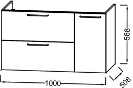 Тумба под раковину Jacob Delafon Odeon Rive Gauche 100 EB2544-R9-E52