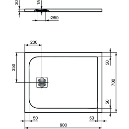 Душевой поддон 90х70 см Ideal Standard K8190FR ULTRAFLAT S