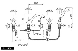 Смеситель Nicolazzi Nuova Brenta 2504CR для ванны/душа, хром