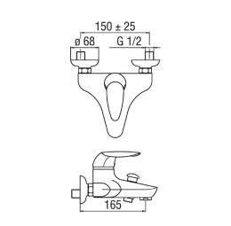 Nobili Gulliver GA GA26110/1CR - Смеситель для ванны (хром)