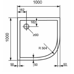 Душевой поддон Huppe PURANO 100 x 100 x h4 см, 202152.055, R504, из искусственного камня